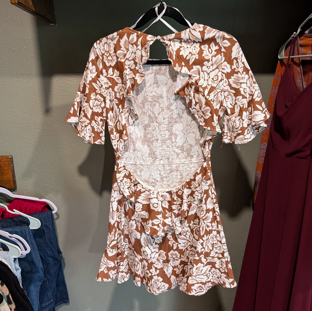 Floral Ruffle Mini Dress - Picture 3 of 3